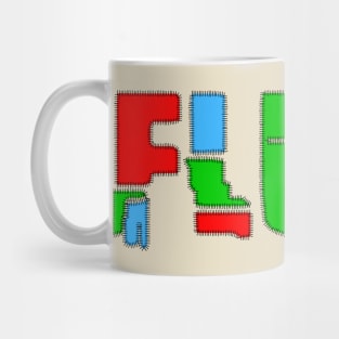 Colorful Flute Patchwork Text Mug